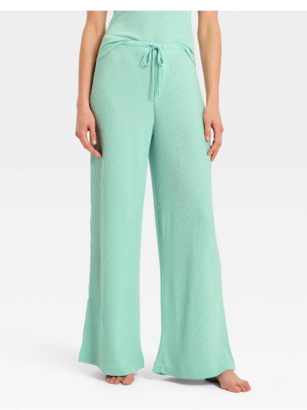 Women's Cozy Ribbed Wide Leg Pants - Auden™ Mint new